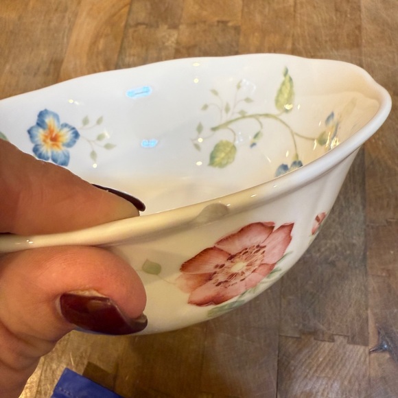 Lenox Porcelain Bowl with Blue Floral Design - Picture 13 of 16